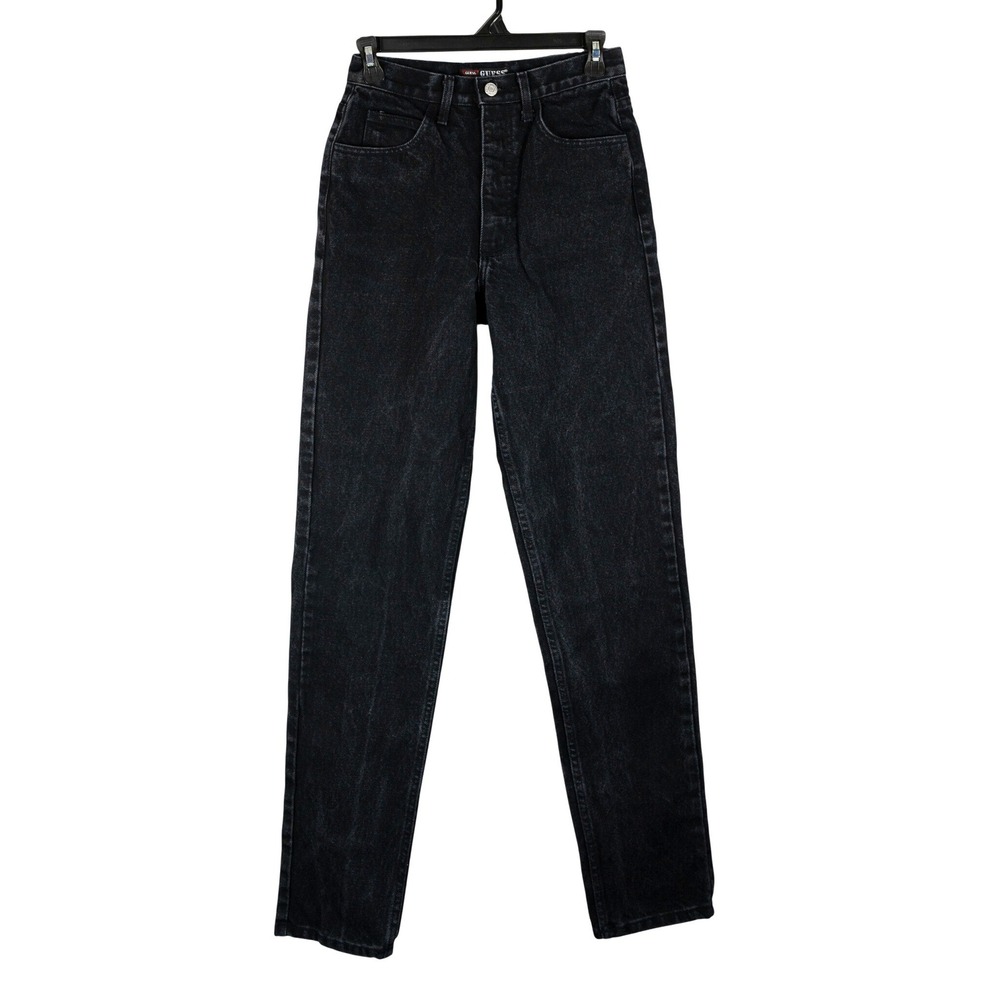 Guess Jeans Women 29 Black Excellent Vintage High Waisted Tapered y2k 90s‎